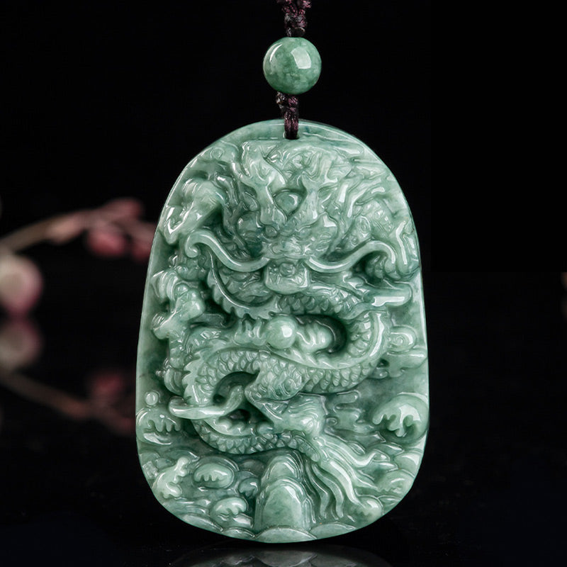 Collier de prospérité en jade fait main, perles de 6 mm