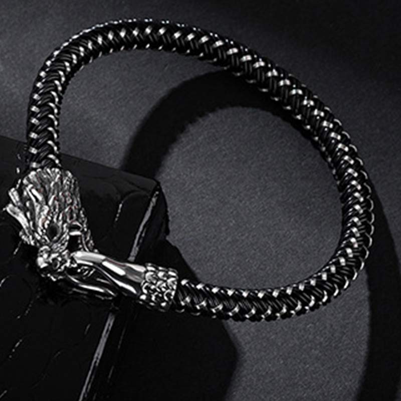Titanium Steel Dragon Protection Luck Bracelet