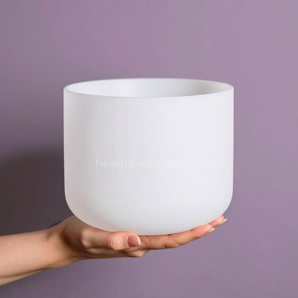 Bol chantant en cristal de quartz blanc de 8 pouces