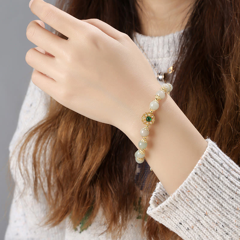 Bracelet de prospérité en jade naturel pour l'abondance et la chance