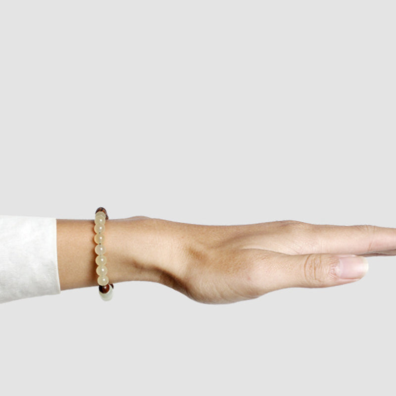 Bracelet Mala Chance Abondance en Jade et Bois de Santal 8 mm