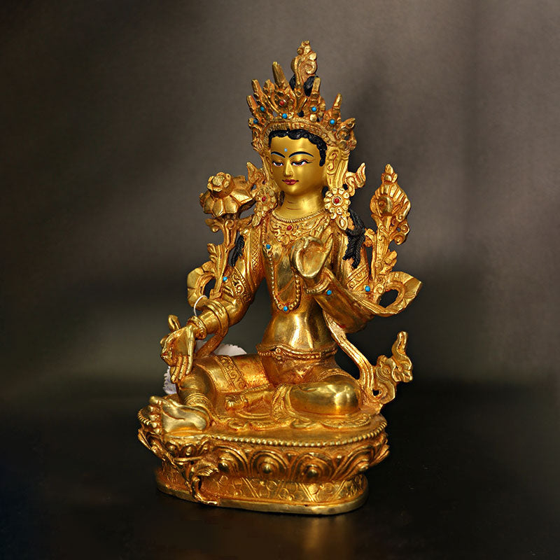 Copper and Gold Plated Bodhisattva Tara Chenrezig Statue for Protection