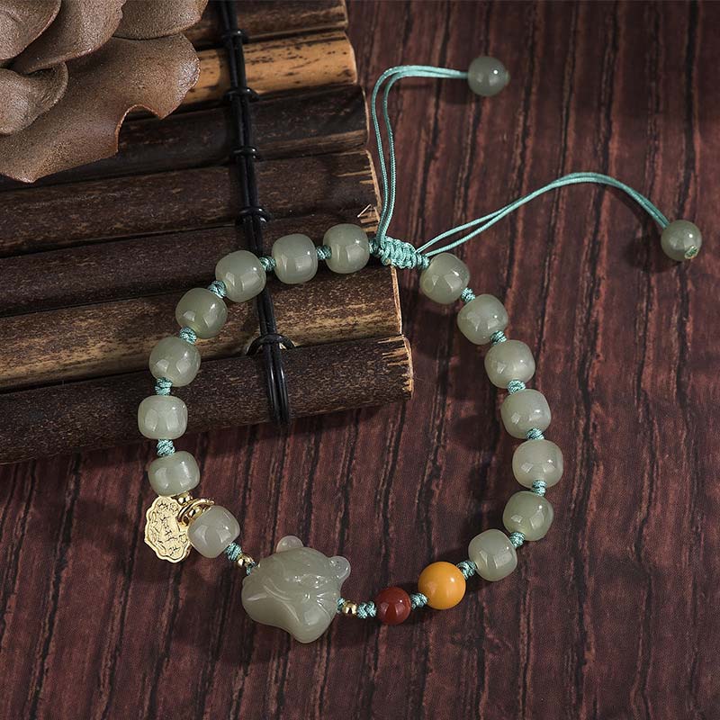 Bracelet de bénédiction en jade et tigre du zodiaque chinois