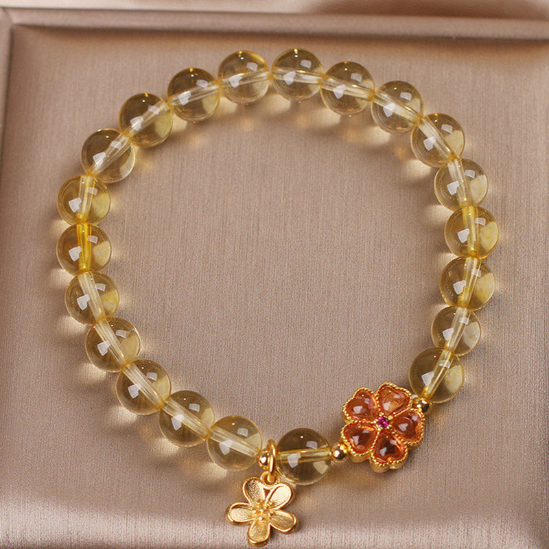 Bracelet Fleur de Prospérité Citrine 14-16cm