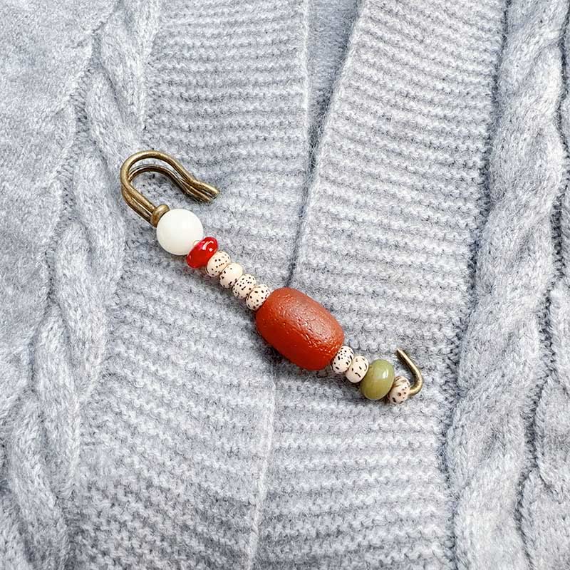 Broche en agate Bodhi de 8 cm pour des bienfaits d'harmonie et de calme