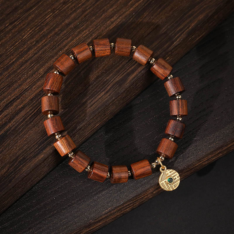 Bracelet spirituel en bois de rose de 8 mm pour la chaleur et l'équilibre