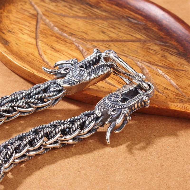 Bracelet dragon en argent sterling 925 pour le succès et la force