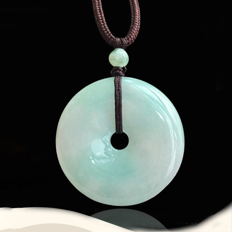 25mm Jade Pendant Necklace for Luck & Prosperity