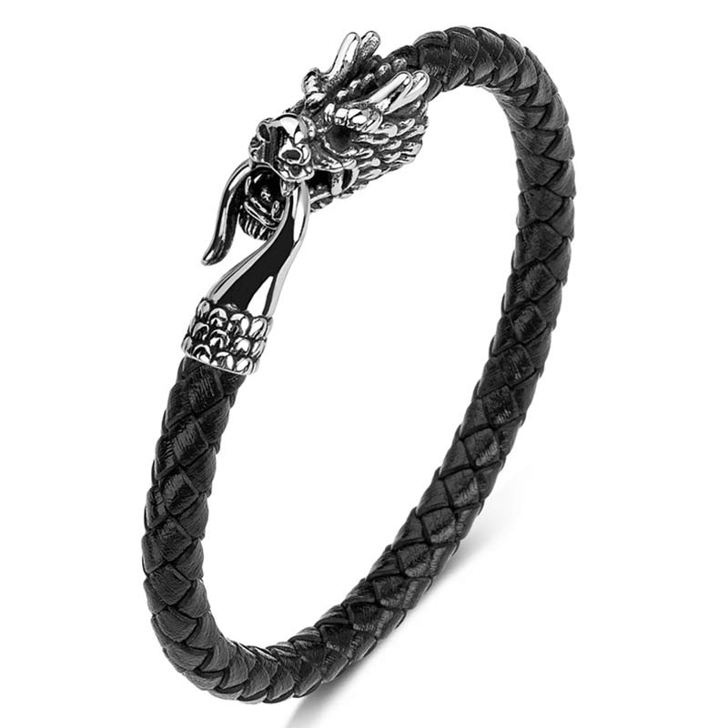 Titanium Steel Dragon Protection Luck Bracelet