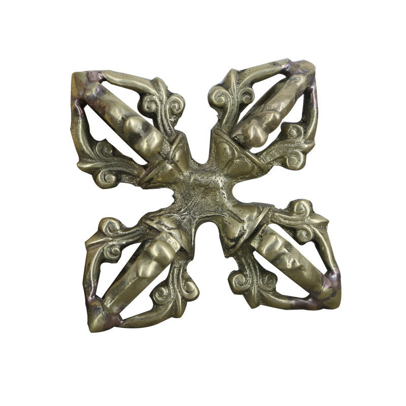 Rituel de force spirituelle double Dorje Vajra en cuivre de 6,7 cm
