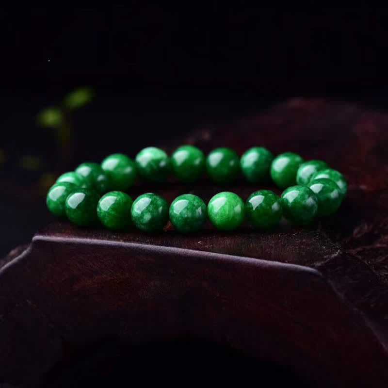 Bracelet en jade cyan 8 mm | Perles d'harmonie calme