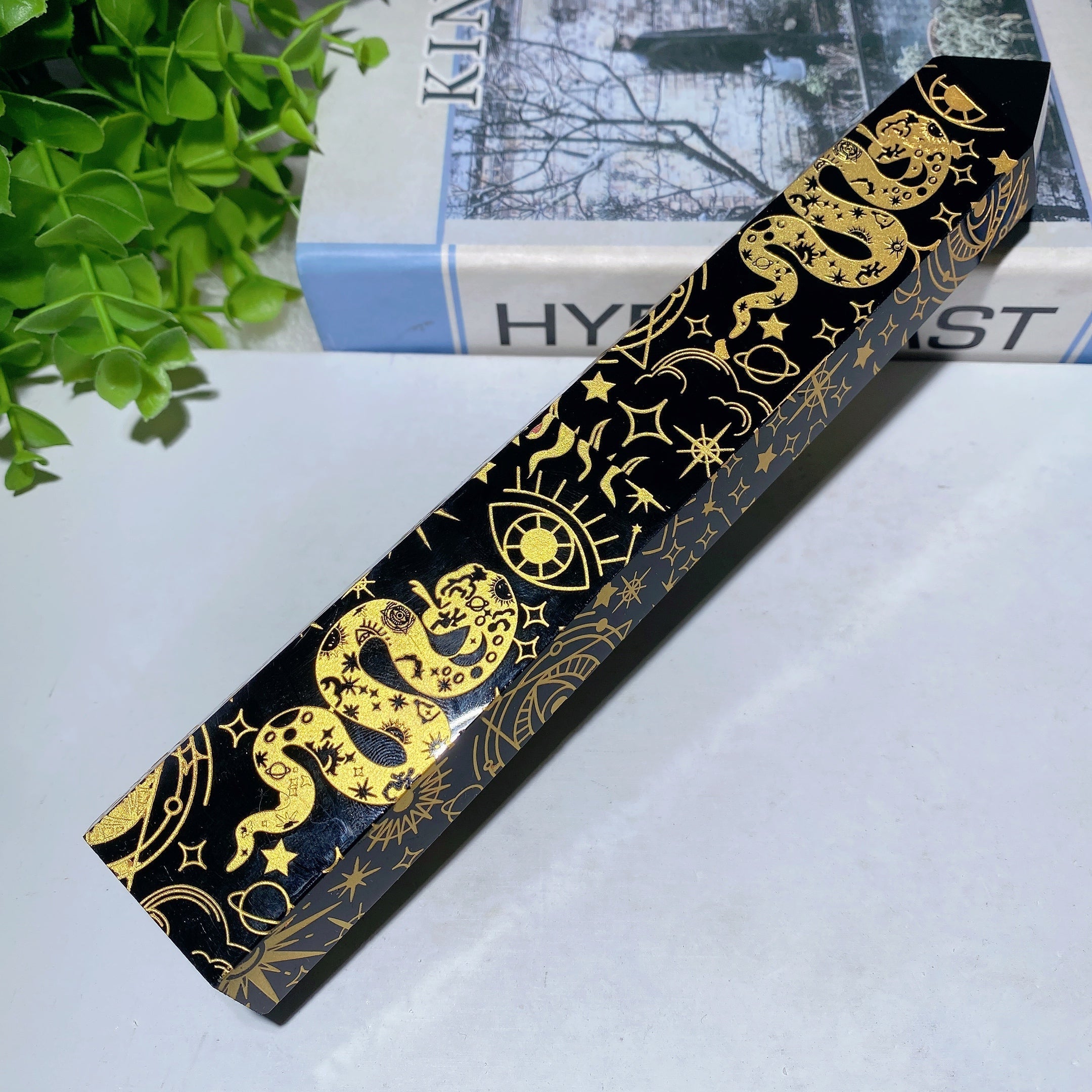 8in Black Obsidian Crystal Tower for Spiritual Healing