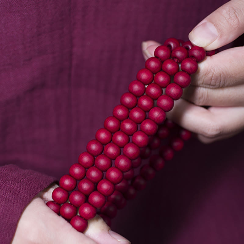 Bracelet Mala de protection en bois d'Abelia Biflora de 8 mm, 108 perles