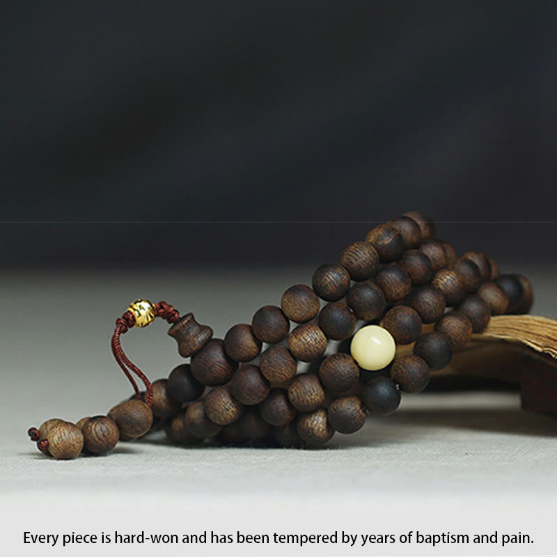 Bracelet Mala en bois d'agar de 8 mm pour la protection et l'équilibre