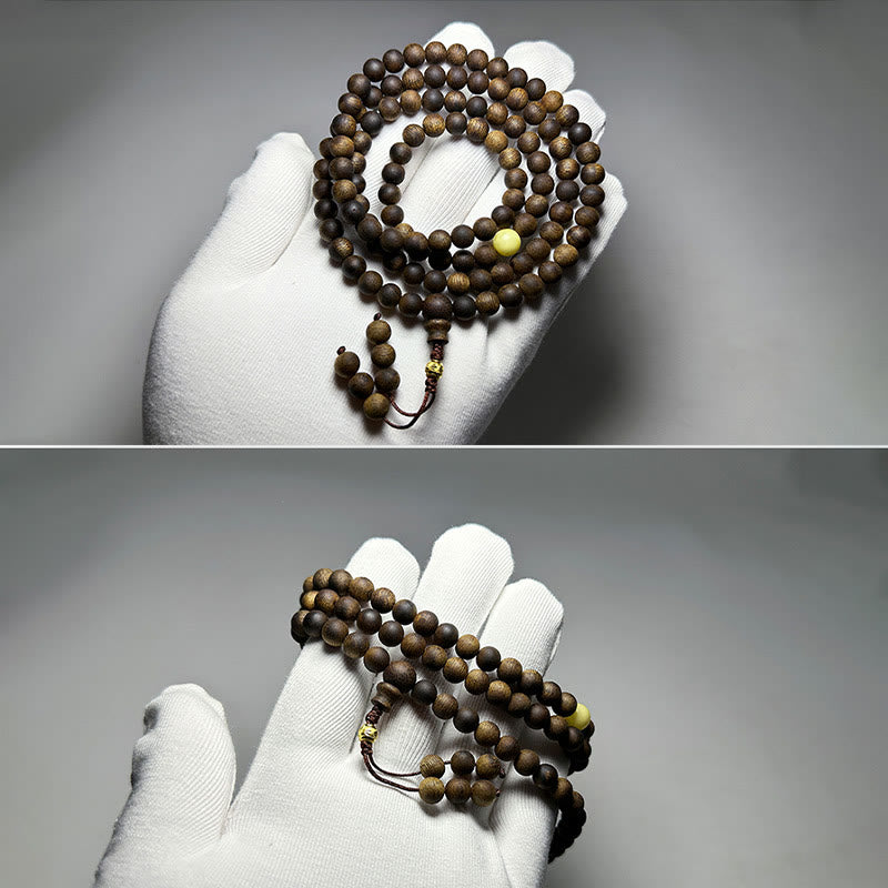 Bracelet Mala en bois d'agar de 8 mm pour la protection et l'équilibre