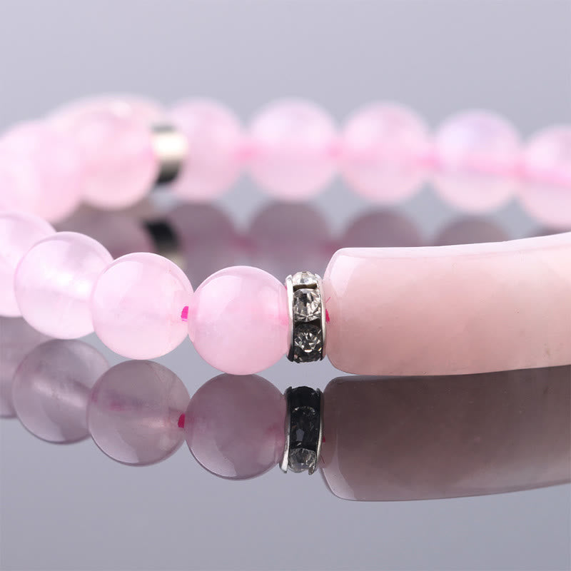 Bracelet de guérison en améthyste de 8 mm avec cœur d'amour pour la méditation