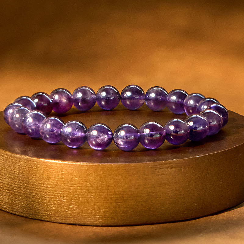 Bracelet de méditation et de guérison pour la paix intérieure en améthyste de 8 mm