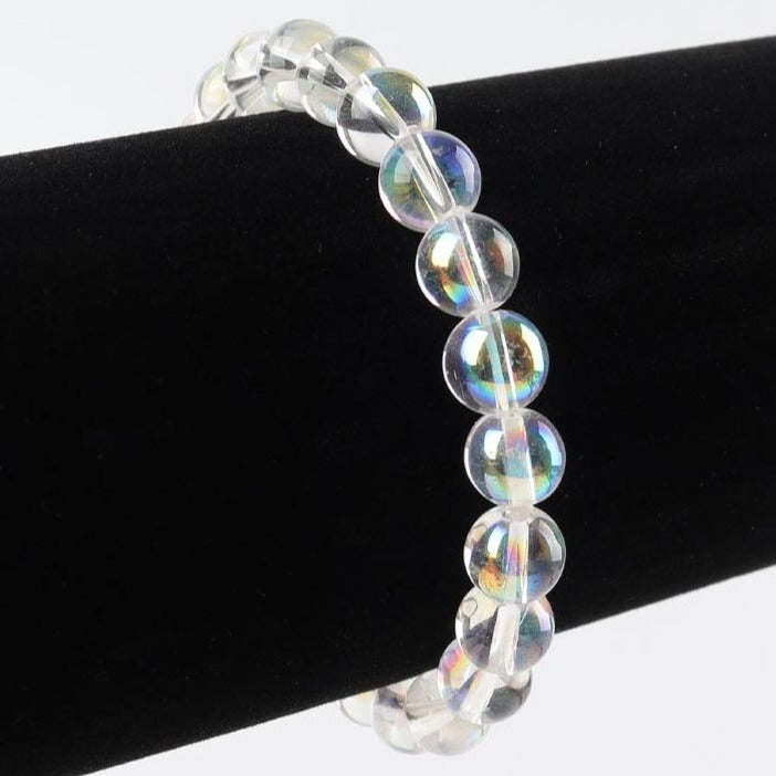 Bracelet en perles de cristal spirituelles Aura Angel de 8 mm