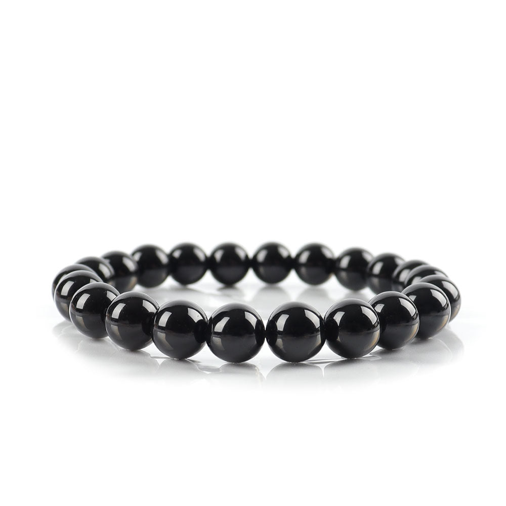 8mm Black Obsidian Bracelet for Grounding and Protection