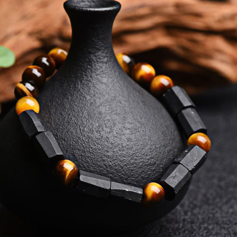 Bracelet de protection œil de tigre en tourmaline noire de 8 mm