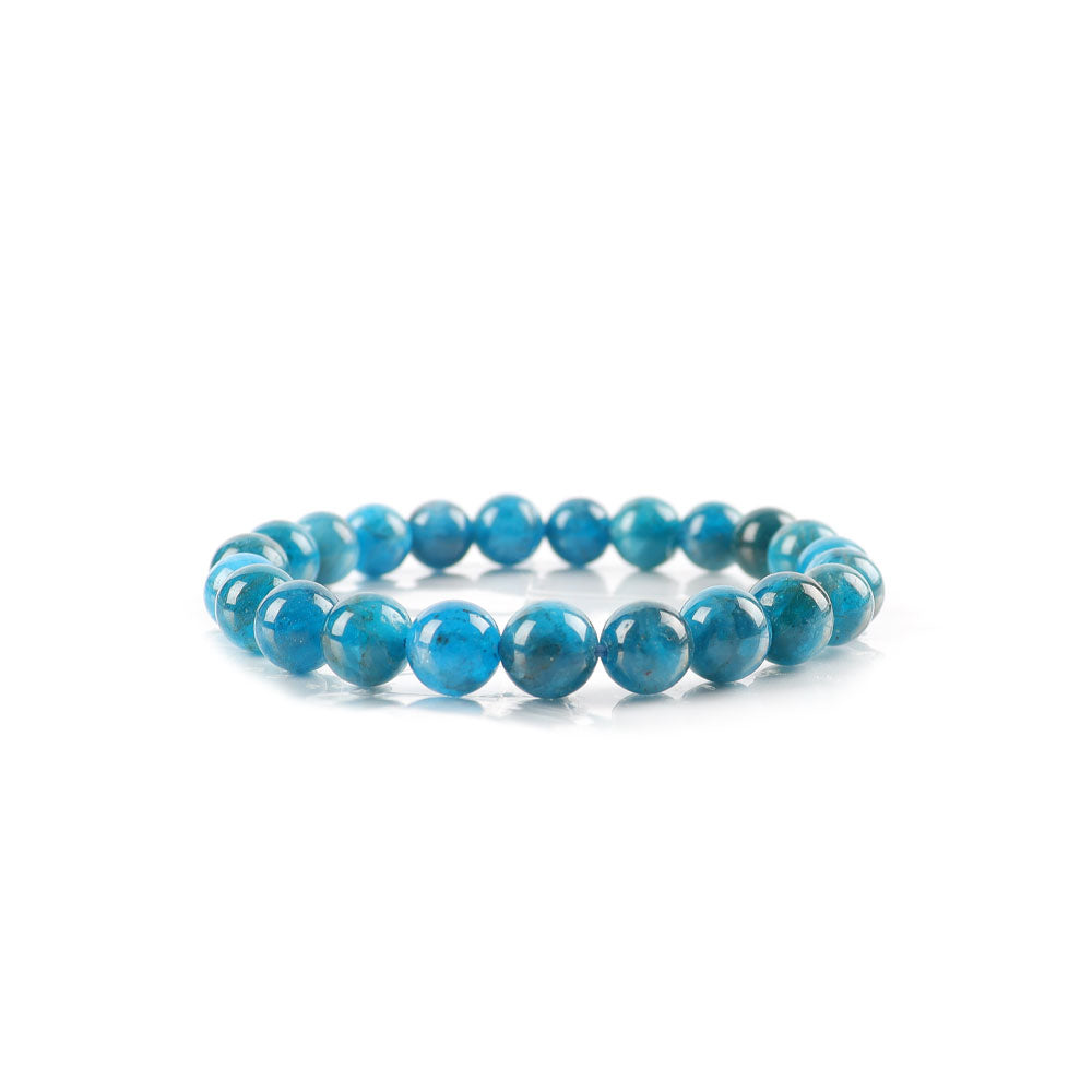 Bracelet spirituel en apatite bleue de 8 mm pour la guérison