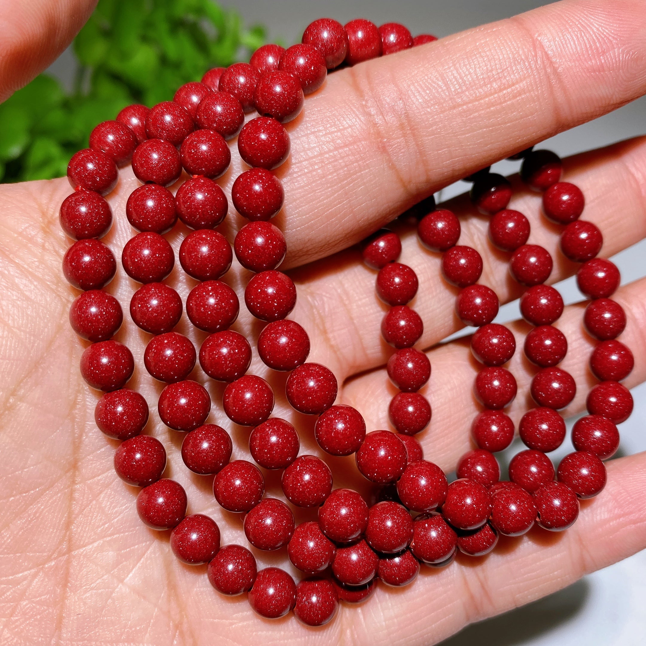 8mm Cinnabar Healing Bracelet for Energy & Protection