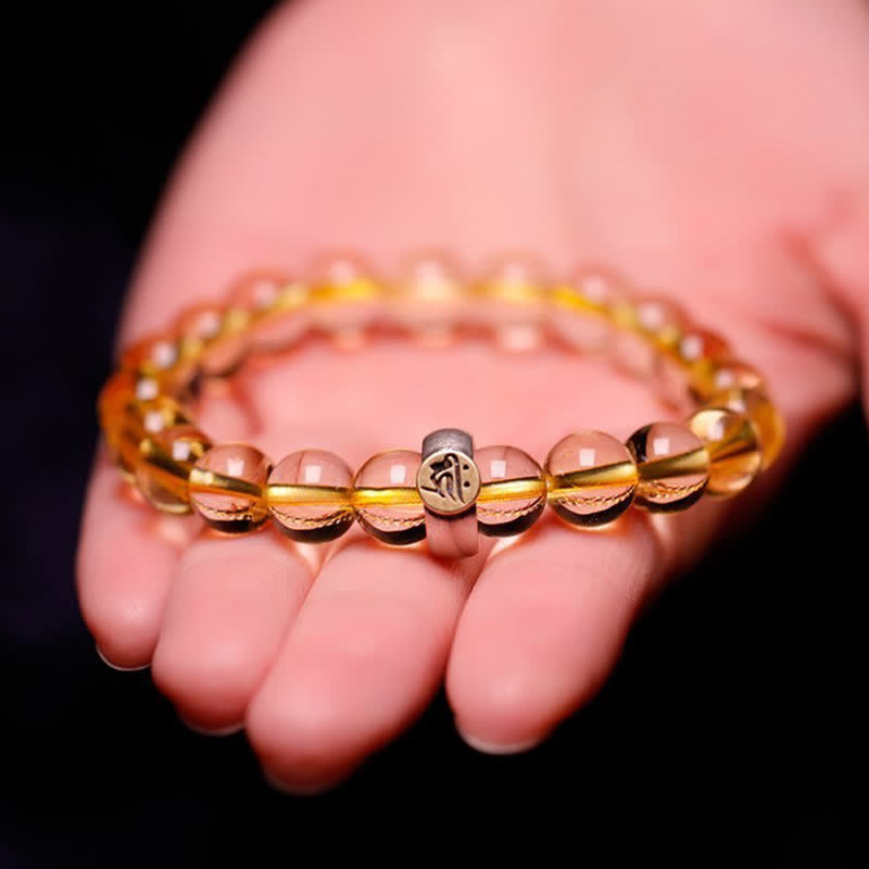 Bracelet du zodiaque chinois en citrine de 8 mm pour la protection spirituelle