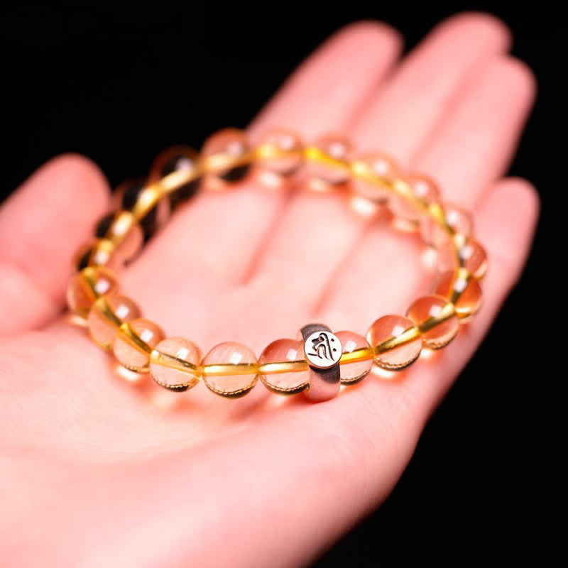 Bracelet du zodiaque chinois en citrine de 8 mm pour la protection spirituelle