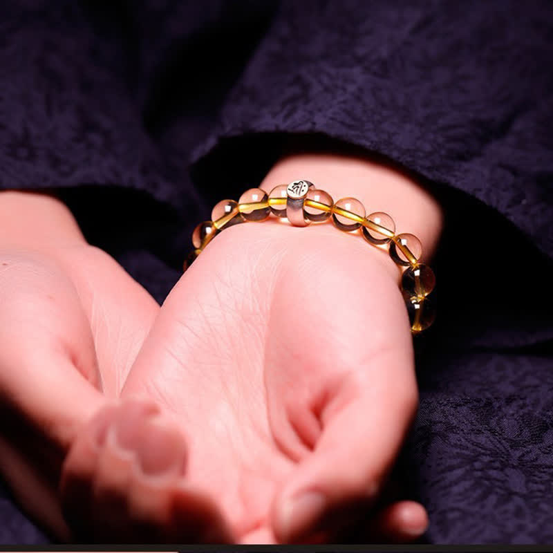 Bracelet du zodiaque chinois en citrine de 8 mm pour la protection spirituelle