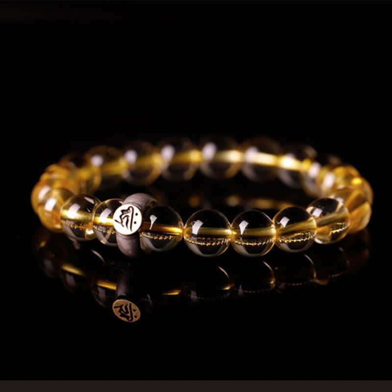 Bracelet du zodiaque chinois en citrine de 8 mm pour la protection spirituelle