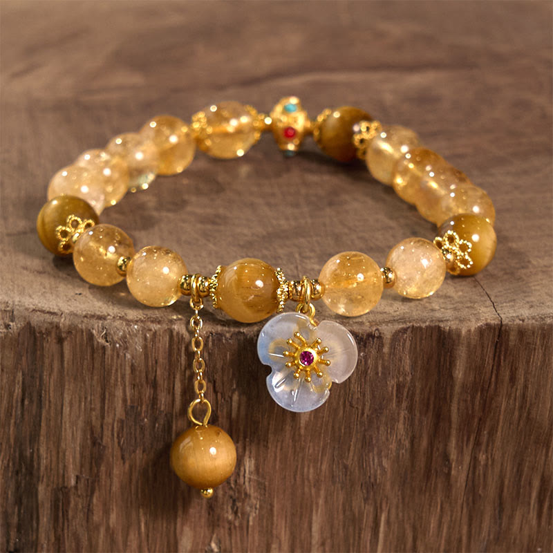 Bracelet Générosité Citrine Œil de Tigre 8 mm