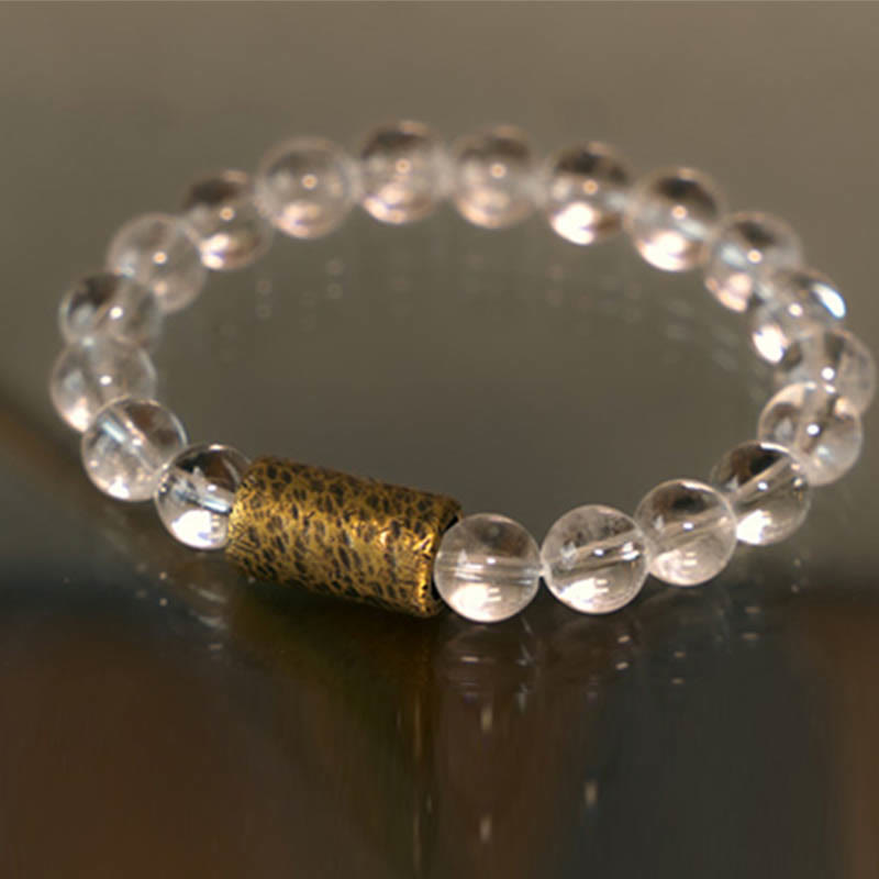 Bracelet de protection en quartz transparent de 8 mm pour une clarté mentale