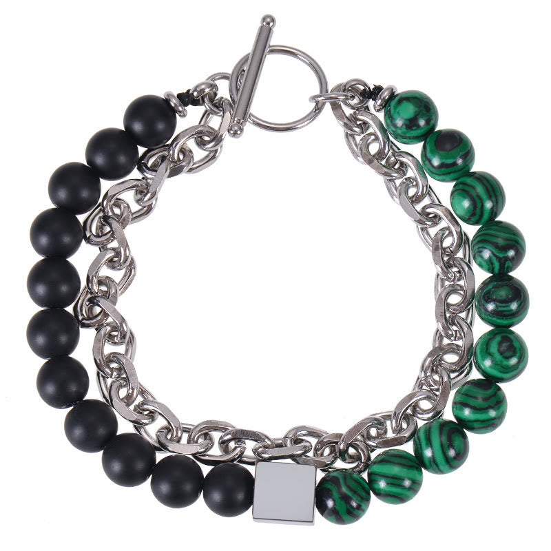 Bracelet de protection double tour en œil de tigre coloré de 8 mm
