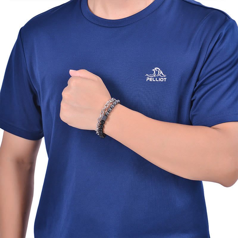 Bracelet de protection double tour en œil de tigre coloré de 8 mm