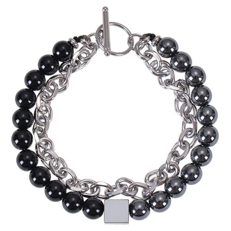 Bracelet de protection double tour en œil de tigre coloré de 8 mm