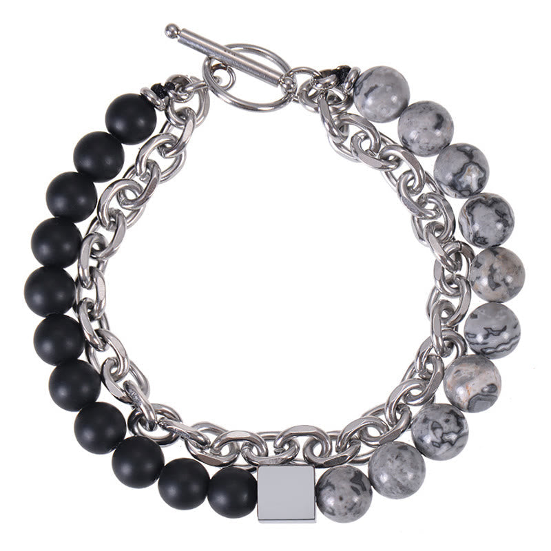 Bracelet de protection double tour en œil de tigre coloré de 8 mm