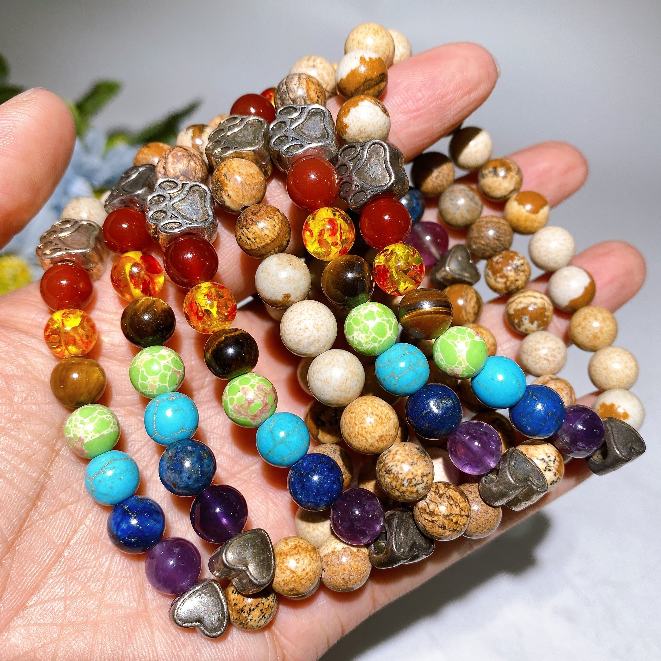 8mm Crystal Healing Bracelet for Spiritual Protection
