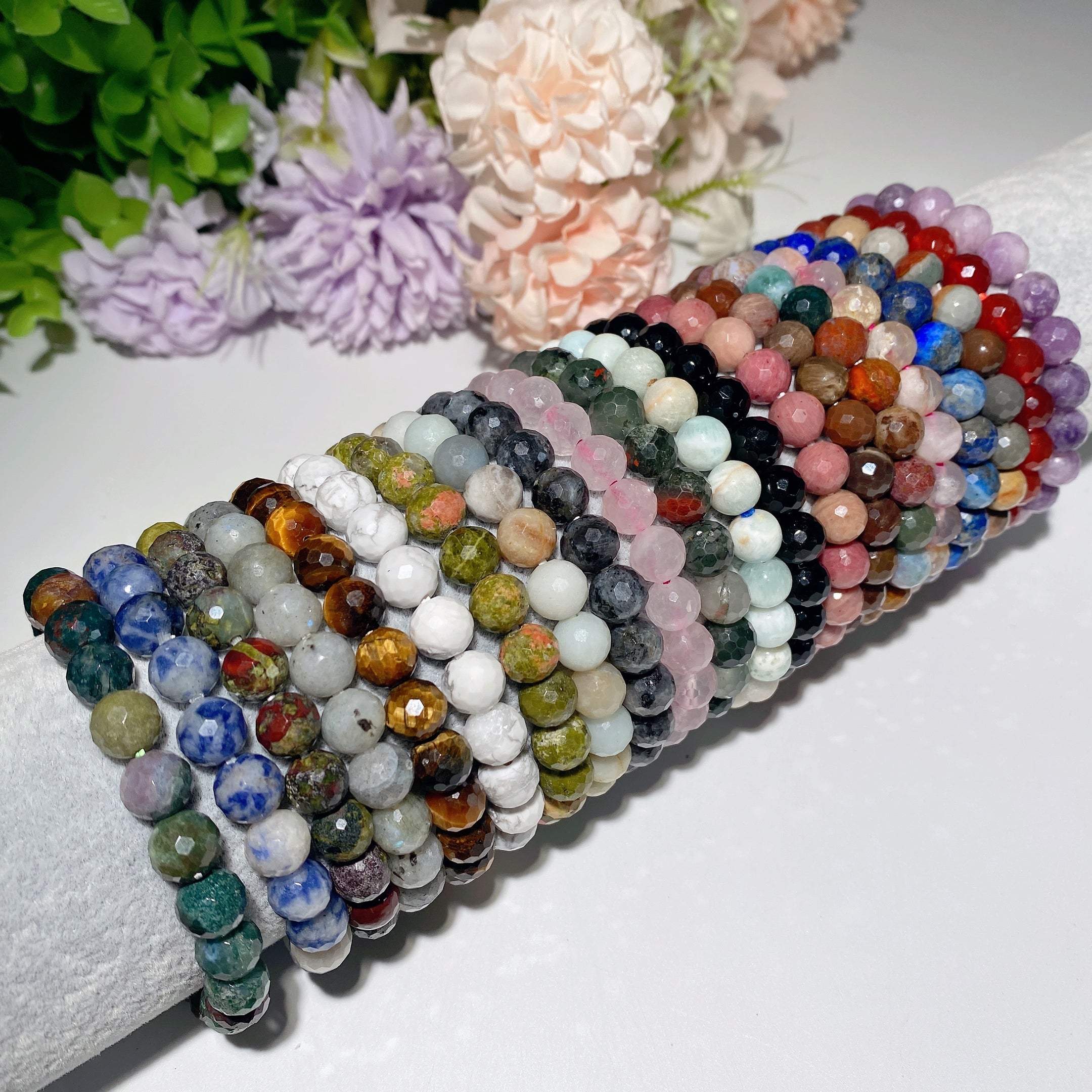 8mm Faceted Mixed Crystal Spiritual Bracelet for Healing