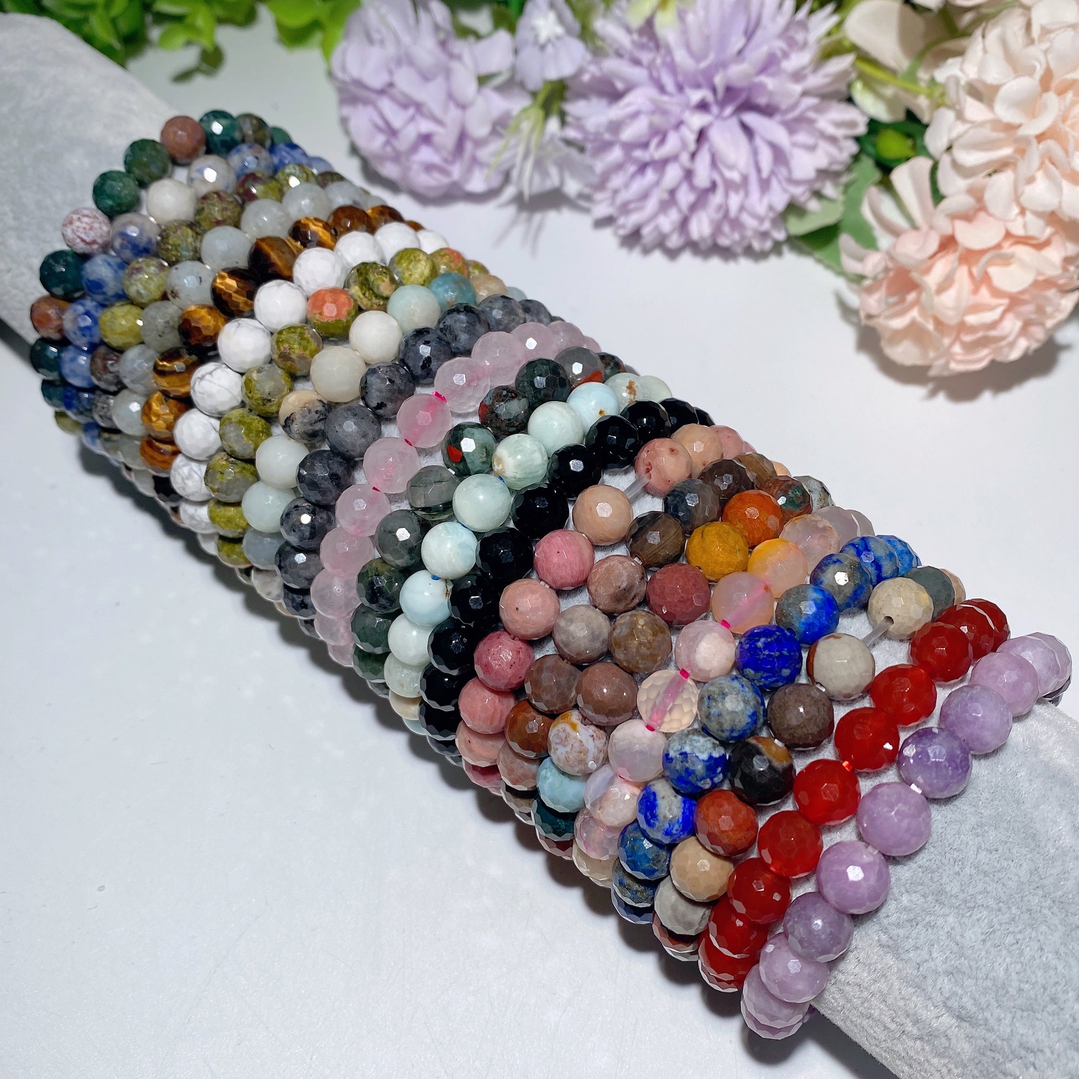 8mm Faceted Mixed Crystal Spiritual Bracelet for Healing