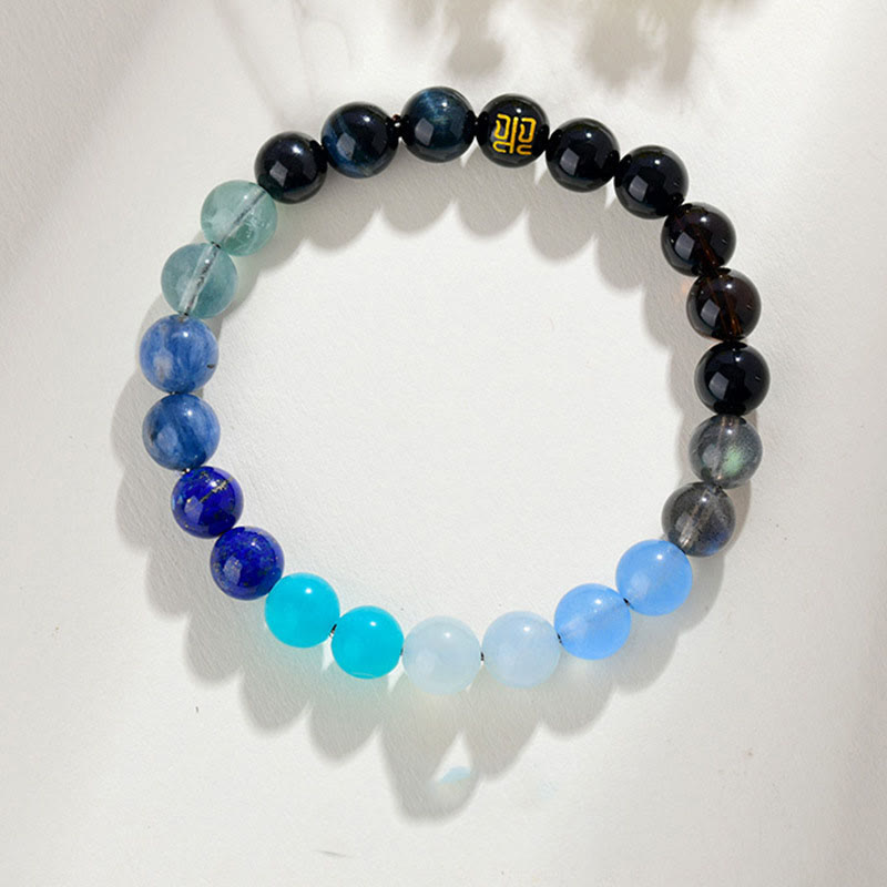 Bracelet en agate jaune des cinq éléments de 8 mm pour l'équilibre et la prospérité