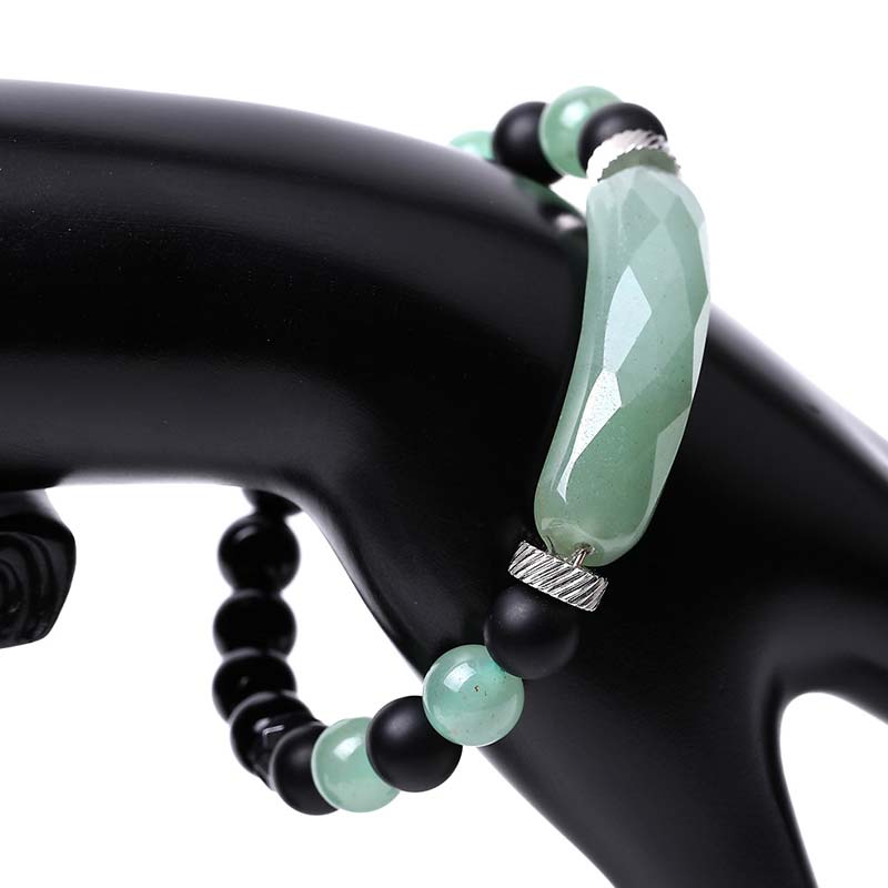 Bracelet de guérison en aventurine verte de 8 mm pour la chance et l'équilibre