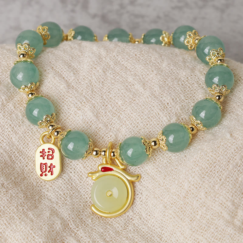 Bracelet Dragon Porte-Bonheur en Aventurine Verte 8 mm