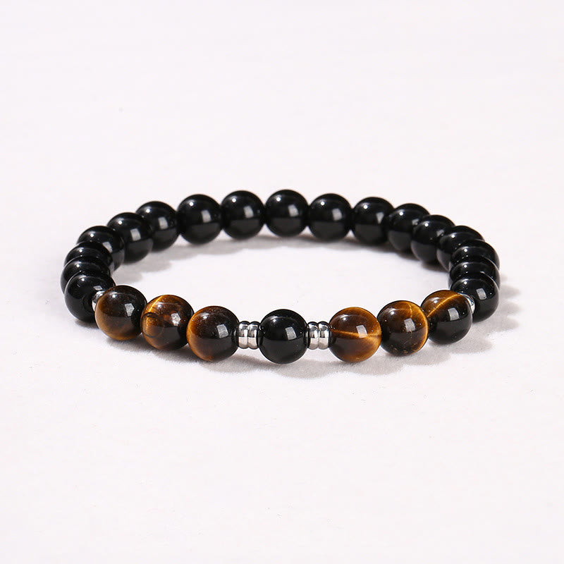 Ensemble de bracelets en hématite œil de tigre bleu 8 mm - Design Protection
