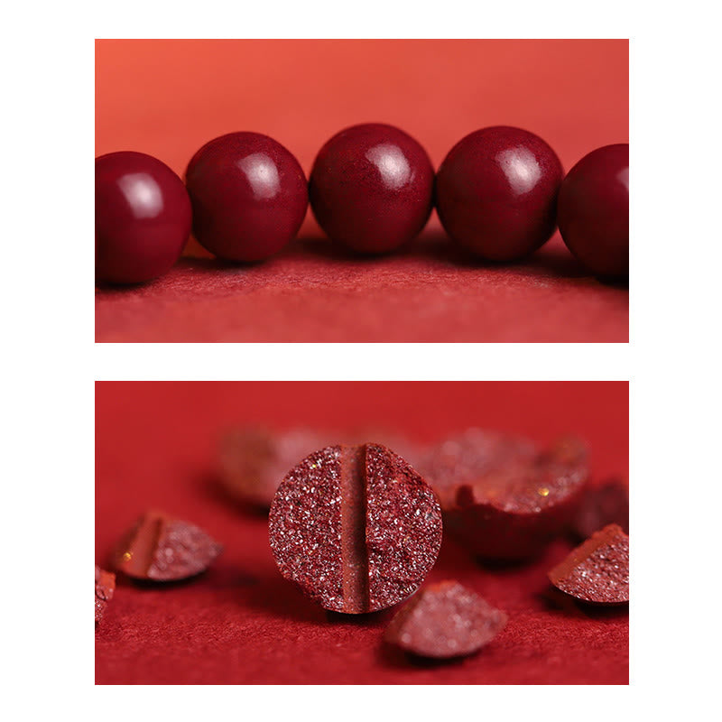 Bracelet de bénédiction en jade Hetian de 8 mm avec poisson koï cinabre