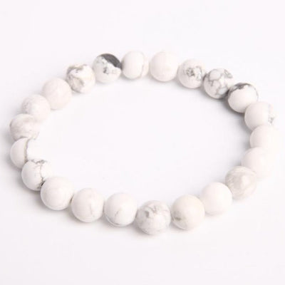 Bracelet spirituel en perles de howlite de 8 mm pour la guérison