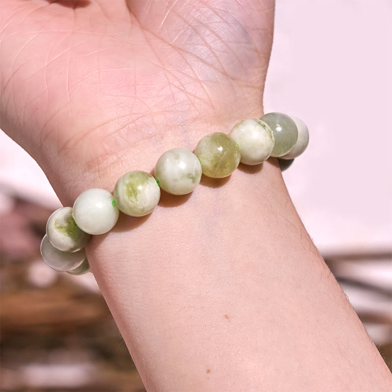 Bracelet d'abondance en jade de 8 mm pour la prospérité et la chance