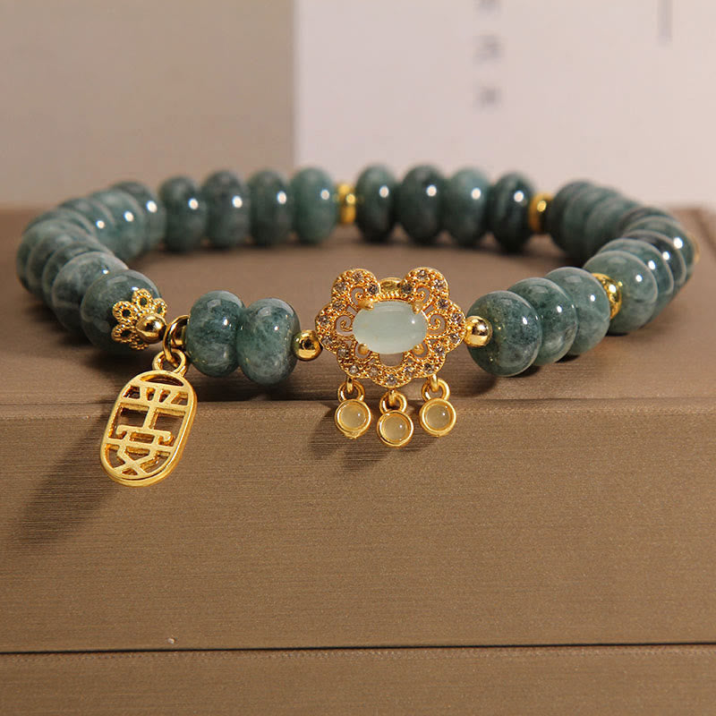 Bracelet porte-bonheur en jade chinois de 8 mm pour la prospérité