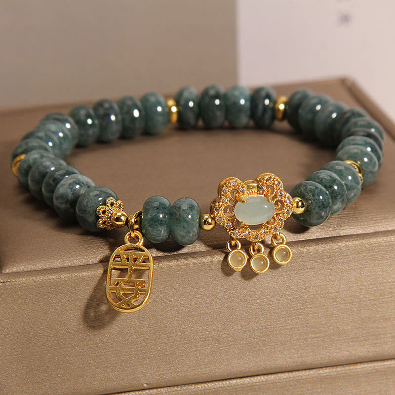 Bracelet porte-bonheur en jade chinois de 8 mm pour la prospérité