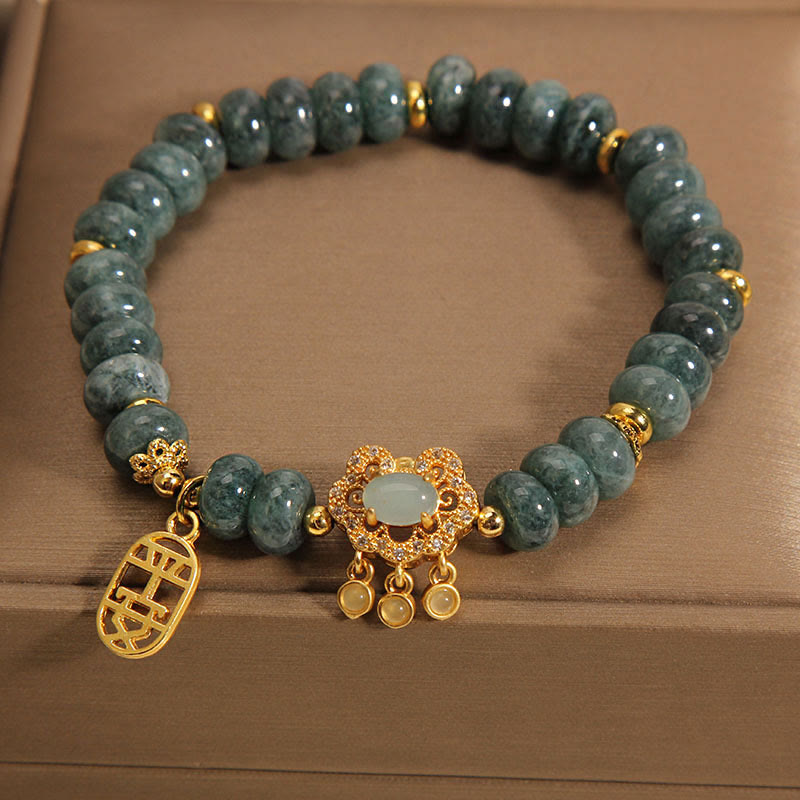 Bracelet porte-bonheur en jade chinois de 8 mm pour la prospérité