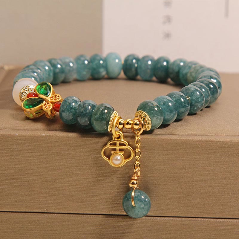 Bracelet Abondance de Perles d'Agate Blanche en Jade de 8 mm